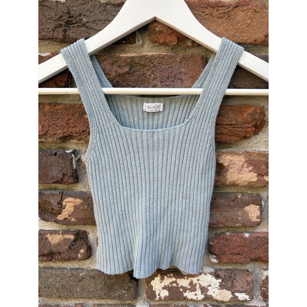 Brandy Melville Light Green Ribbed  Crop Tank Top One Size John‎ Galt